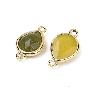 Natural Korean Jade Faceted Connector Charms G-L514-048P-06-1