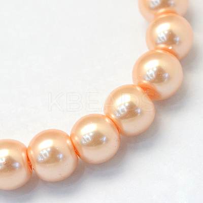 Baking Paint Pearlized Glass Pearl Round Bead Strands HY-Q003-10mm-18-1