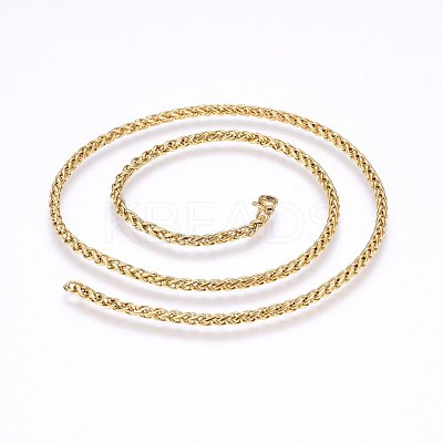 304 Stainless Steel Wheat Chain Necklaces NJEW-F227-05G-01-1