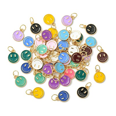 52Pcs 13 Colors Alloy Enamel Pendants PALLOY-JF03637-1