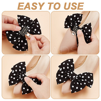 6 Styles Polyester Bowknot Shoe Decorations AJEW-GA0007-58-1