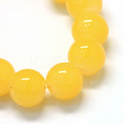 Baking Paint Imitation Jade Glass Round Bead Strands X-DGLA-Q021-10mm-30-1