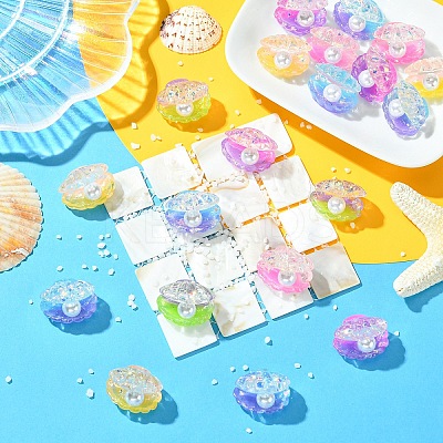20Pcs Transparent Resin & Imitation Pearl Cabochons CRES-YW0001-48-1
