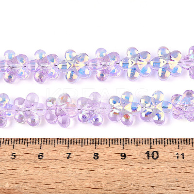 Transparency Electroplate Glass Beads Strands GLAA-T023-38A-05-1