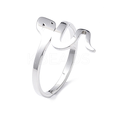 Non-Tarnish 304 Stainless Steel Snake Adjustable Ring for Women RJEW-I097-06P-1
