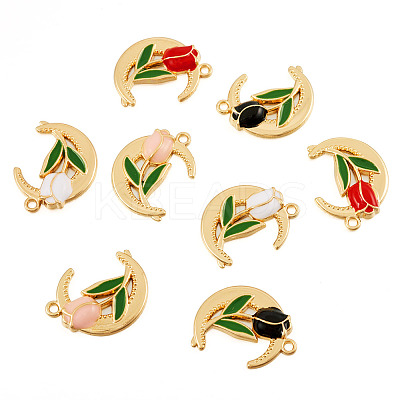 16Pcs 4 Colors Alloy Enamel Pendants ENAM-TA0002-29-1