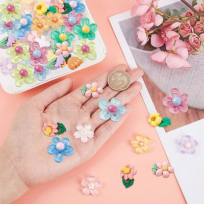 60Pcs 3 Styles Transparent Resin Cabochons CRES-SC0002-49-1