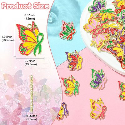 30Pcs 6 Colors Alloy Enamel Pendants FIND-CJ0002-71-1