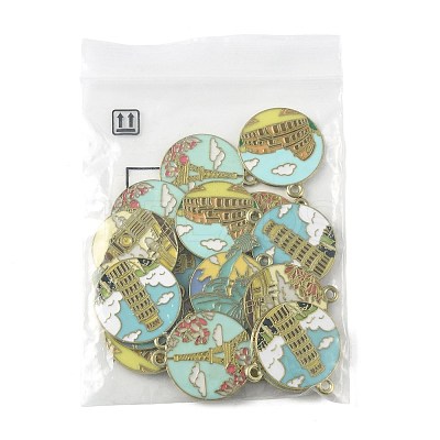 20Pcs 5 Styles Alloy Enamel Pendants ENAM-FS0004-06-1