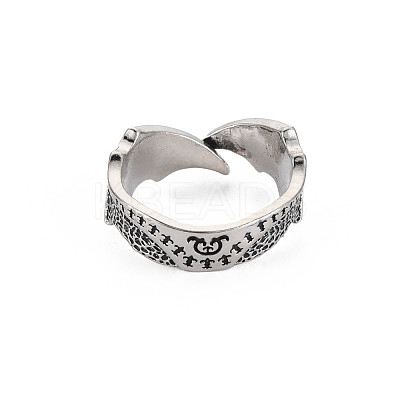Double Wing Open Cuff Ring RJEW-S038-232-1