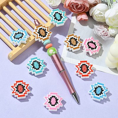 10Pcs 5 Colors Silicone Focal Beads SIL-CJ0001-57-1