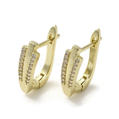 Brass Micro Pave Cubic Zirconia Arch Hoop Earring EJEW-C082-02D-G-1