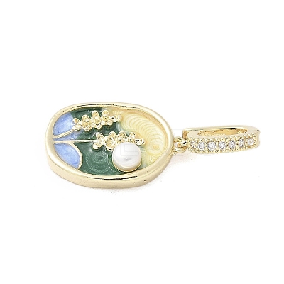 Brass Enamel Pendants KK-F886-01G-04-1