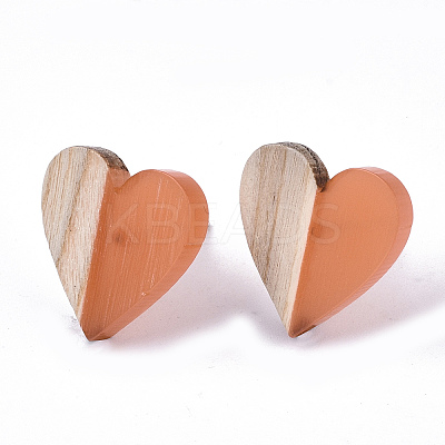 Transparent Resin & Wood Stud Earrings LS-EJEW-N017-002A-D04-1