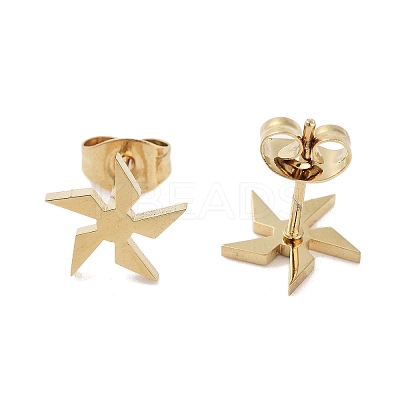 PVD Vacuum Plating 304 Stainless Steel Stud Earrings for Women EJEW-A048-15G-1