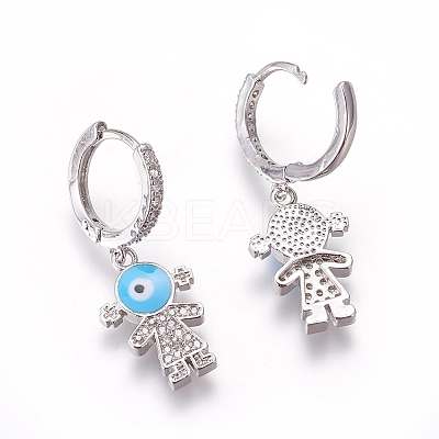 (Jewelry Parties Factory Sale)Brass Cubic Zirconia Hoop Earrings EJEW-O084-01P-C-1