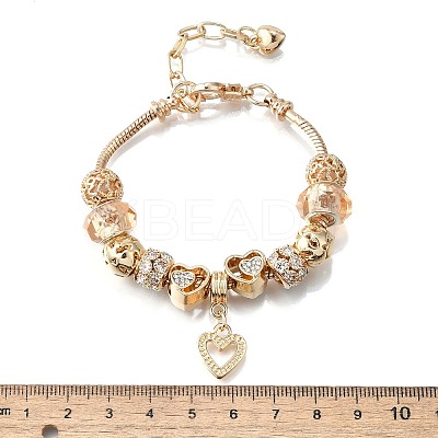 Alloy European Beads Charm Bracelets BJEW-F495-09G-1