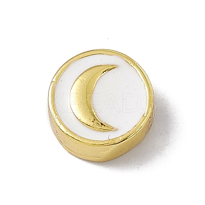 Real 18K Gold Plated Brass Enamel Beads KK-A170-01G-02-1