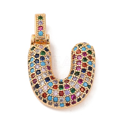 Brass Micro Pave Cubic Zirconia Pendants KK-C076-29U-G02-1