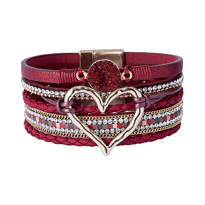 Imitation Leather Multi-Starnd Bracelets LS-BOHO-PW0001-039A-1