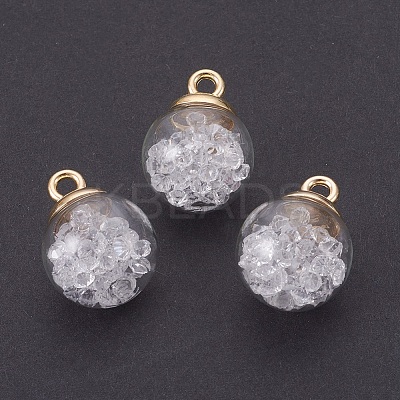 Transparent Glass Bottle Pendants LS-GLAA-L018-14-1