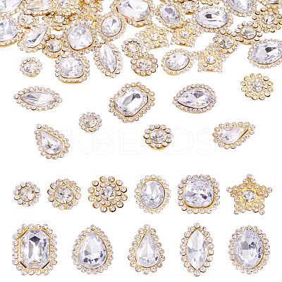 100Pcs Teardrop/Heart/Star Sew on Rhinestones GACR-TA0001-07A-1