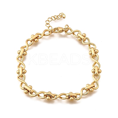 304 Stainless Steel Infinity Link Chain Bracelets for Women BJEW-K226-14B-G-1