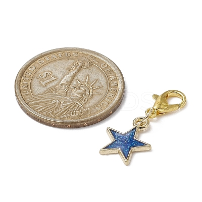Star Alloy Enamel Pendants Decorations HJEW-JM01070-1