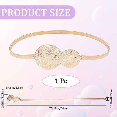 1Pc Alloy Flat Snake Chain Belt with Flat Round Buckle AJEW-CP0008-13-1