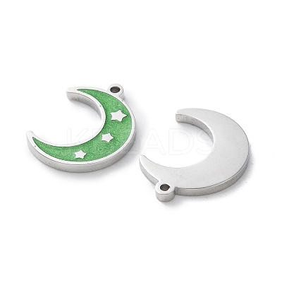 304 Stainless Steel Enamel Pendants STAS-M102-21P-06-1