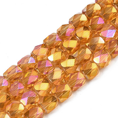 Electroplate Transparent Glass Beads Strands EGLA-N002-13-B03-1