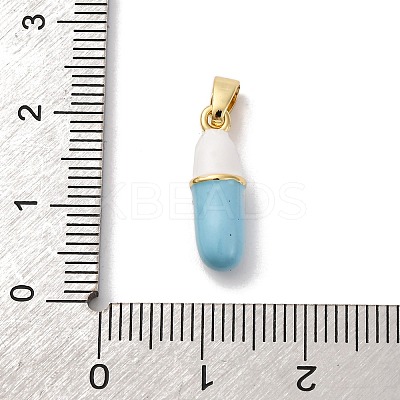 Brass Enamel Pendants KK-Q098-40G-D-1