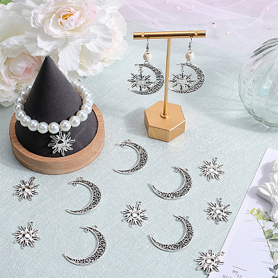 60Pcs 2 Style Tibetan Style Alloy Pendants TIBEP-SC0002-75-1