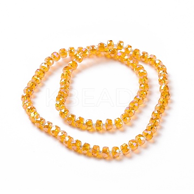 Transparent Electroplate Glass Beads Strands GLAA-E036-01A-1