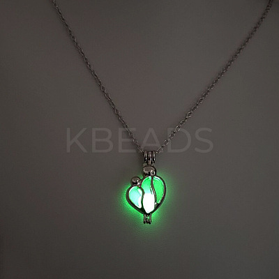 Alloy with Luminous Resin Bead Inside Pendant Necklaces for Women Men FS-WG4D5C2-16-1