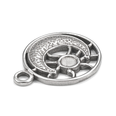 Tarnish Resistant 304 Stainless Steel Pendant Cabochon Settings STAS-F287-60P-1