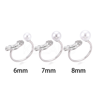 Fish Brass Micro Pave Clear Cubic Zirconia Cuff Ring Settings KK-T076-52P-1