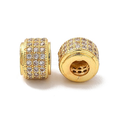 Rack Plating Brass Cubic Zirconia Beads KK-G457-09G-02-1