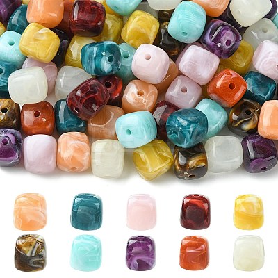 100Pcs Opaque Acrylic Beads OACR-CJ0002-82-1