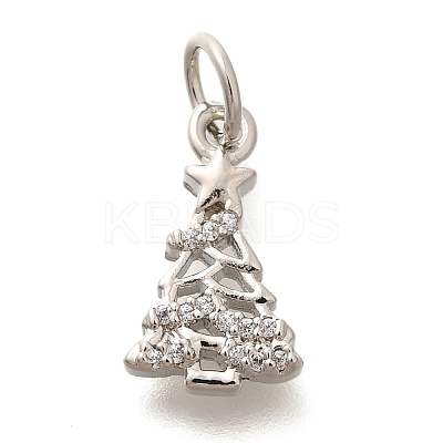 Rack Plating Brass Micro Pave Cubic Zirconia Charms KK-H508-30P-1