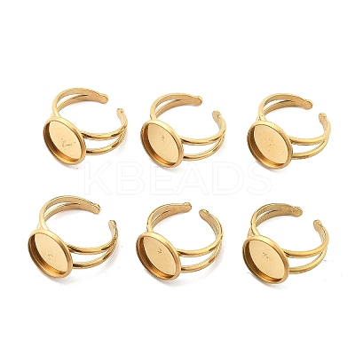 Ion Plating(IP) 304 Stainless Steel Cuff Ring Settings LS-STAS-E202-02B-G-1
