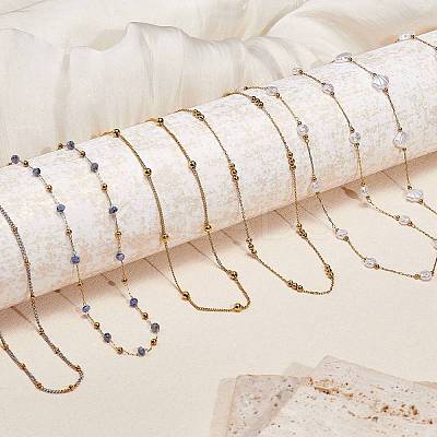 304 Stainless Steel Satellite Chains Necklaces NJEW-SW00053-1