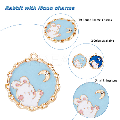 40Pcs 2 Colors Alloy Enamel Pendants ENAM-DC0001-17-1