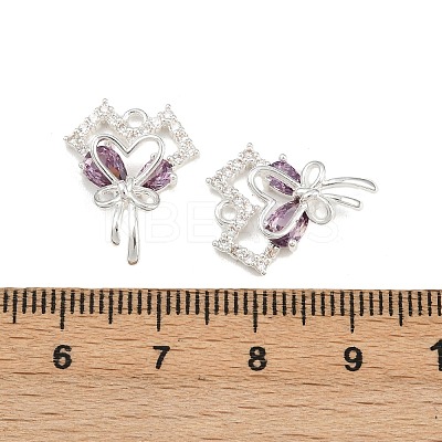 Brass Micro Pave Cubic Zirconia Pendants KK-K407-27S-03-1