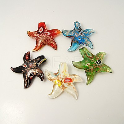 Handmade Lampwork Pendants LAMP-G089-M-1