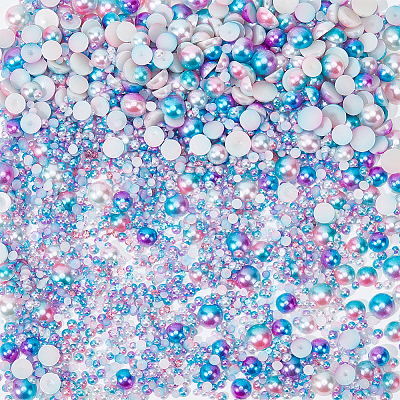86G 14 Style Imitation Pearl Acrylic Cabochons OACR-OC0002-05-1