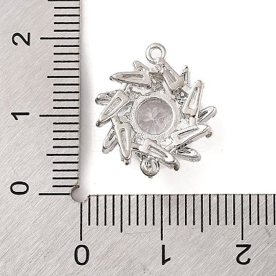 Brass Pave Clear Cubic Zirconia Connector Charms KK-S389-40P-1