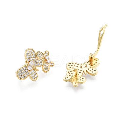 Brass Pave Clear Cubic Zirconia Twister Clasps KK-A165-06G-1