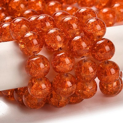 Spray Painted Crackle Glass Beads Strands CCG-Q001-10mm-09-1