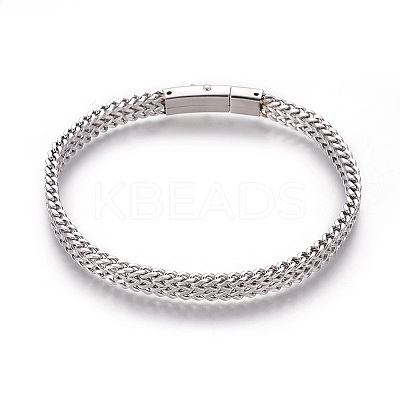 Tarnish Resistant 304 Stainless Steel Mesh Bracelets LS-BJEW-L665-04P-1